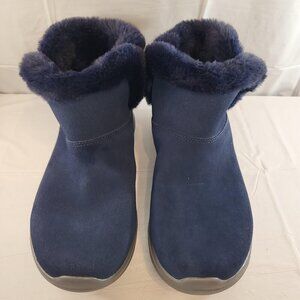 Navy blue fur lined ankle boots 1 Isize 8